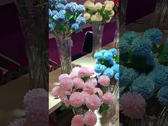 Simulación de bola de tres cabezas Crisantemo Falsos Flores Hortensias Flores artificiales Tenis de mesa Cris