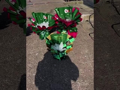 Papel de envoltura de flores de Navidad, papel de envoltura de ramos de manzanas de Nochebuena, copo de nieve impermeable