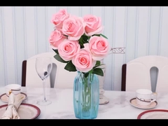 Simulado ramo de rosas, flor de seda, flor de plástico, flor falsa, decoración de la sala de estar de una sola rama