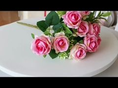 10 pequeñas rosas arregladas para bodas, pequeños ramos de flores, decoraciones para el hotel, flor de seda