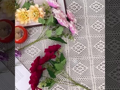 5 peonías y crisantemos flores artificiales de seda, flores artificiales de peonías, ramos manuales, wed