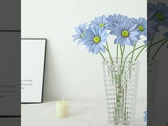 Tres piezas de tejido de seda falsa hechas de crisantemo de verano flores artificiales para bodas en casa