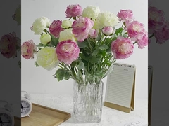 Simulado de alta gama de 3 cabezas de peluche mil pose flor de loto, peonía del océano, flor simulada, boda en casa