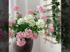 3 cabezas de madera bordada simulación de bola flor flor falsa decoración para el hogar decoración suave boda