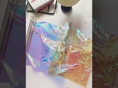 Papel de envoltura de flores de película de colores, papel perolado, arcoíris láser, dulces transparentes de siete colores