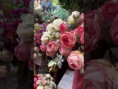 Simulación de rosa mesa de comedor de flores falsas, decoración de mesa de café ramo, sensación de gama alta, carbonizado