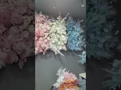 Cielo lleno de hojas, plantas verdes estrelladas, flores simuladas, hojas de arce, decoración de bodas, miel