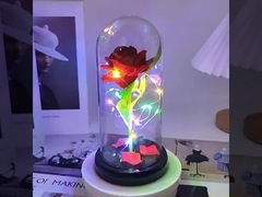 Imitación de rosa, flor eterna, cubierta de vidrio, Día de la Madre, Día de San Valentín, decoración de regalo de Navidad