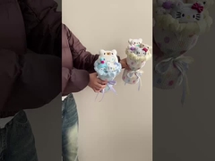 Tejido de dopamina polka dot acabado ramo jabón rosa regalo de San Valentín para los mejores amigos y novia