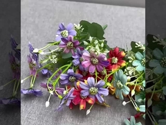 Simulado 15 capas de recubrimiento feliz crisantemo pequeño mango paquete de seda flor hogar hotel boda pho