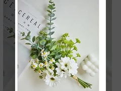 Botella simulada de flor de margarita, mesa de flores atada a mano, paquete de flores falsas, accesorio fotográfico