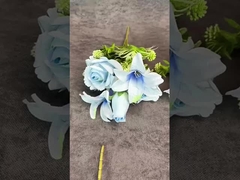 Simulación de flores rosa europea combinación de lirio ramo boda decoración para el hogar decoración cruz bo