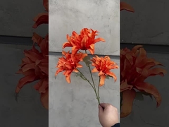 Flor de simulación de boda, orquídea púrpura de tres cabezas, flor de salón de bodas, decoración del hogar, flujo de seda