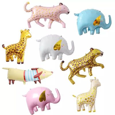 comprar Los juguetes inflables de Cat Dog Tiger Giraffe Elephant del cumpleaños de los niños del globo de Wholesal van de fiesta el globo de la hoja de las decoraciones Fabricación en línea