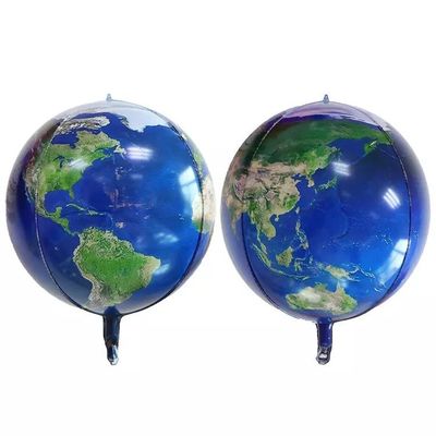 comprar Wholesal anuncio 4D de 22 pulgadas alrededor de los globos azules de la hoja del helio de la tierra del planeta Fabricación en línea
