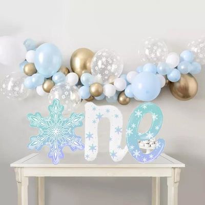 comprar Copo de nieve de Wholesal un globo de la hoja del copo de nieve de la decoración de la fiesta de cumpleaños del invierno del globo del cumpleaños del invierno del globo del cumpleaños Fabricación en línea