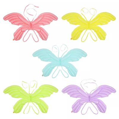 comprar Mariposa inflable usable Wing Toy del globo de la hoja de los nuevos de la llegada de Wholesal del oro de Macaron del color el 120cm juguetes de plata de los niños Fabricación en línea