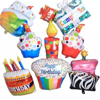 comprar Venta al por mayor, nuevo estilo, regalos de pastel de cumpleaños, globos de mylar de papel de helio para decoración de fiesta de feliz cumpleaños para niña Fabricación en línea