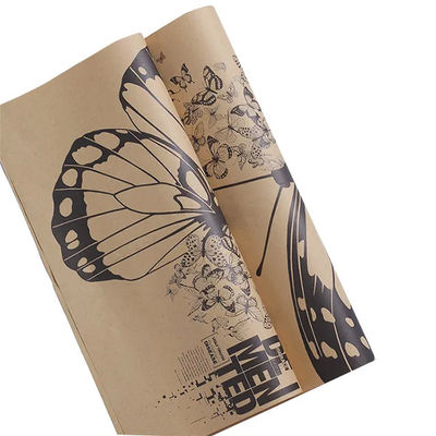 Un buen precio. Papel de envoltura de flores de la serie Butterfly 80 g de papel kraft con logotipo en línea