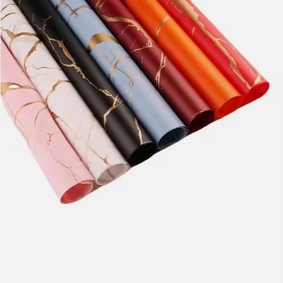 comprar Papel de envoltura de flores de mármol de oro a granel impermeable Materiales florales Envase de regalo online manufacture