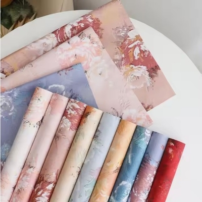 Un buen precio. Papel de envoltura de ramos de flores de estilo coreano con patrón de pintura con aceite de rosa vintage 58 * 58cm de pulpa mixta en línea