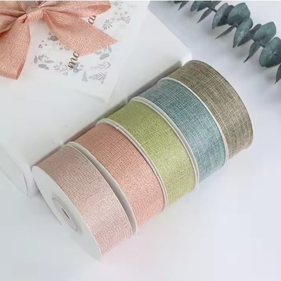 comprar Diseño de cinta de embalaje para regalos de poliéster Junta de bambú doble cara tejida Grosgrain para artesanía online manufacture