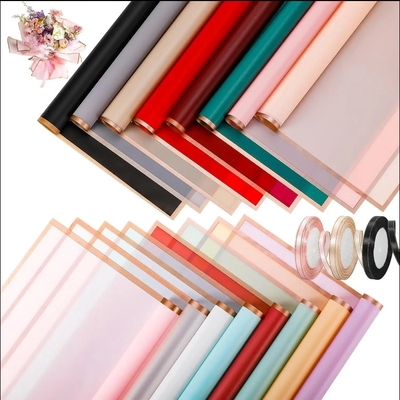 comprar Papel de envoltura de flores de borde dorado suave 58cm * 58cm Personalizado para el embalaje de floristas online manufacture