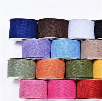 comprar Cinturón de cinta de burlap con alambre para envoltura de regalo en 63 mm 10 yardas Tamaño del paquete 10X10X10 cm online manufacture