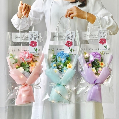 comprar Flor de carnero de girasol hecha a mano Bouquet de punto Creativo Regalo listo para el cumpleaños de Bestie / Navidad Flores de hilo inspiradas en rosas online manufacture