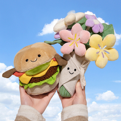comprar Comodidad Compañerismo Hamburguesa Plush juguete suave lindo 15x28cm serie de alimentos animal relleno para la variedad de flores ramo regalo online manufacture