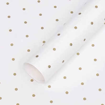 Un buen precio. Polka Dot Papel de envoltura floral fresco Impermeable envasado en un ramo de estilo europeo Pedido personalizado en línea