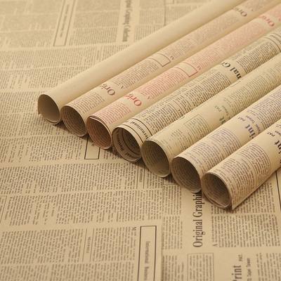Un buen precio. Papel de envoltura de periódicos para ramos de flores Material de embalaje floral - Papel Kraft vintage en línea