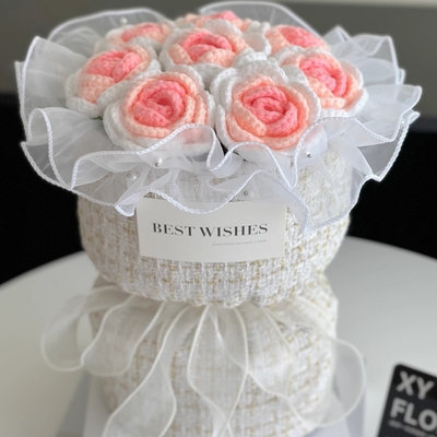 comprar Fiestas de flores Bouquets de flores de lana de punto Flores eternas de punto Rosas de cumpleaños creativas Bouquets de flores para novia y mejores amigos online manufacture