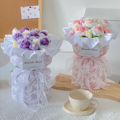 comprar Regalos para el Festival de Qixi Bouquets de flores de rosas trenzadas Gradientes Regalos para novia en el Día de San Valentín online manufacture