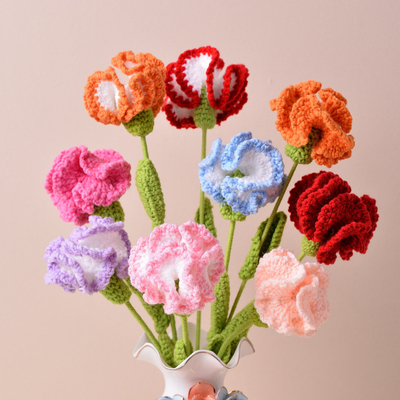 comprar 10x20cm Tricotado a mano con crochet claveles Flores artificiales Imitación Flores en múltiples colores Regalo perfecto para el Día de la Madre online manufacture