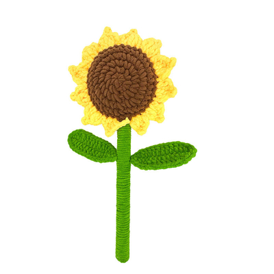 comprar Gran ramo de girasol y rosa campeón de flores de algodón amarillo y marrón regalo de punto creativo hecho a mano para el día de San Valentín online manufacture