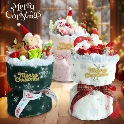 comprar Bouquet de Navidad de muñecas de peluche Flores secas y colores múltiples para el día especial de la novia Fabricación en línea