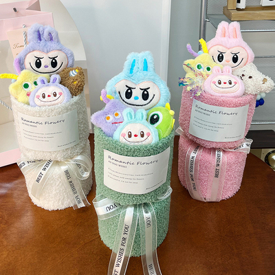 Un buen precio. 15x30cm Día de San Valentín Muñeca Plush Labubu Bouquet Muñeca Regalo para novia y mejor amigo Regalo de cumpleaños Muñecas Variedad en línea