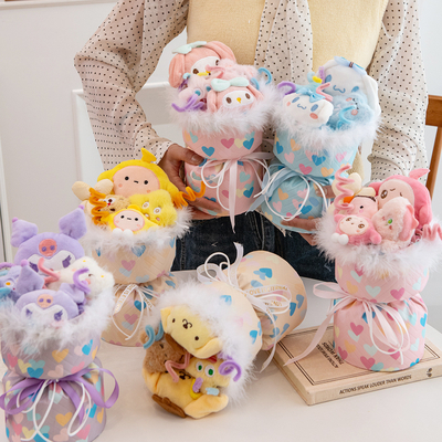 Un buen precio. 20x35cm Kuromi Muñeca Plush Bouquet de flores Perfecto para novia Día de San Valentín Graduación Día de los niños Multicolor en línea