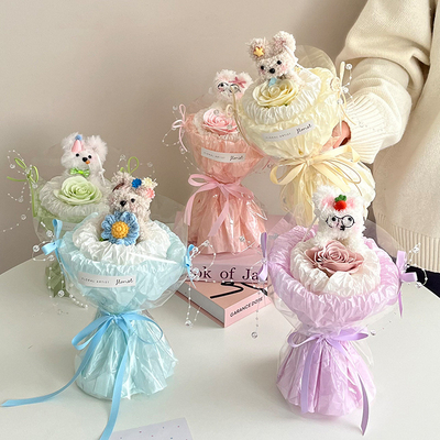 Un buen precio. Muñeca de papel de Plush Sydney Twist Stick Puppy Viejo hombre hombre de nieve Bouquet Ideal Día de San Valentín regalo creativo para novia en línea