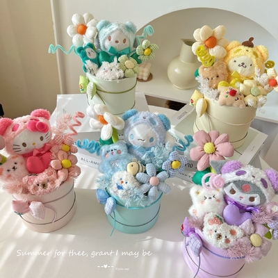 Un buen precio. Pequeña caja de flores buquet de muñeca cilíndrica producto terminado para novia muñeca regalo creativo regalo de Navidad recuerdo en línea
