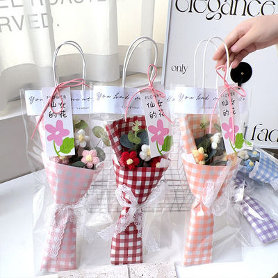 comprar Bouquet de pastel para el Día de la Madre - Flores de pulpa tejidas a mano con hilo de peluche Fabricación en línea