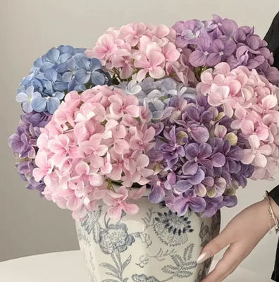 comprar Decoración del hogar Flor artificial Hortensias Restaurante Decoración de flores Arreglo de bodas Hortensias grandes Fabricación en línea