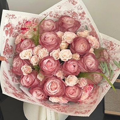comprar Flower Love Afternoon Tea Negro Papel de envoltura retro, papel en relieve de arte floral, papel de envoltura de flores impreso, tienda de flores papel en relieve artesanal online manufacture