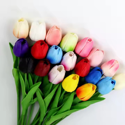 Un buen precio. Fábrica artificial Flor de tulipán boda PU toque real Falsas flores Decoración de tulipán Bouquets Tulipan artificial en línea