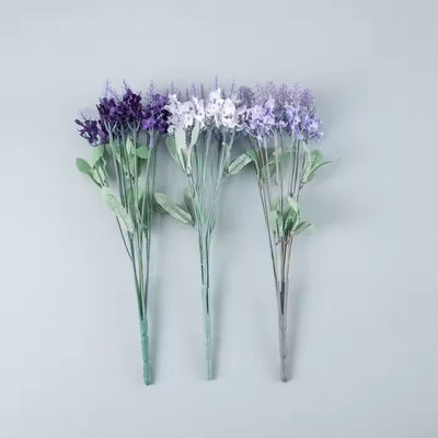 comprar 2025 Bouquet de flores de lavanda artificial 10 cabezas Arbusto de lavanda de seda artificial Flores para bodas Decoración exterior para el hogar Fabricación en línea