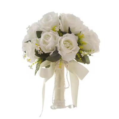 comprar Venta al por mayor Bouquet de flores de rosa de seda Flor de boda decorativa Bouquets nupciales online manufacture