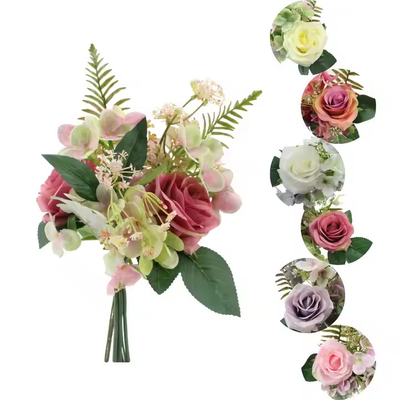 Un buen precio. Fabrica directa de rosas artificiales Flores para la decoración de la boda Bouquet de flores artificiales en línea