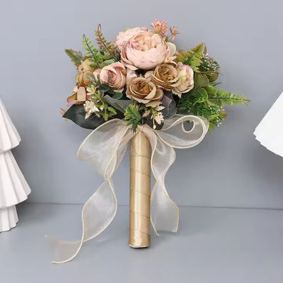 comprar Bouquets de bodas de alta calidad de venta al por mayor flores artificiales rosas novias damas de honor favores de boda de mano regalo de San Valentín Fabricación en línea
