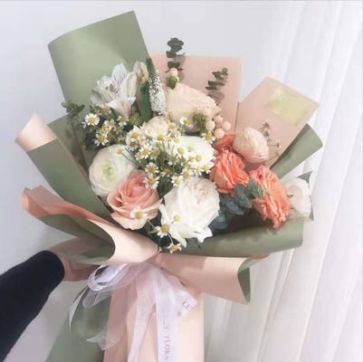 comprar Papel Hanfei de dos colores para envolver flores, papel Ouya de color sólido, material de ramo de op, arte floral impermeable, embalaje de papel Hansu online manufacture